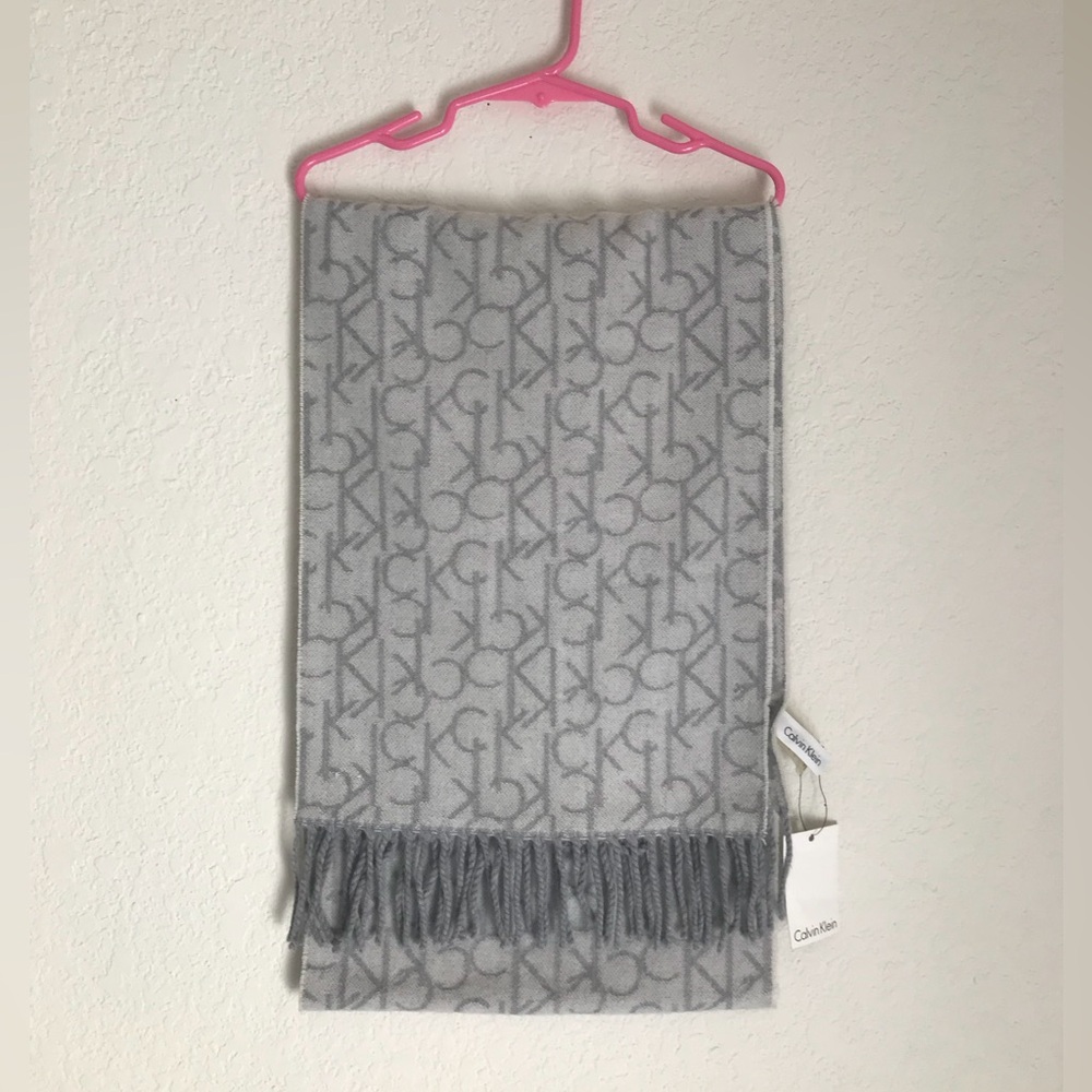 Calvin Klein Logo Fringed Scarf
